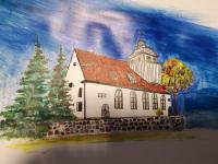 Rysunek kościoła w Okartowie.