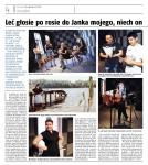 Strona z gazety Piskiej opisująca wydanie płyty. Zdjęcia uczestników biorących udział w nagraniach do płyty.