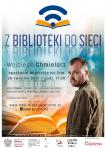 Plakat informujący o spotkaniu autorskim online z Wojciechem Chmielarzem. 